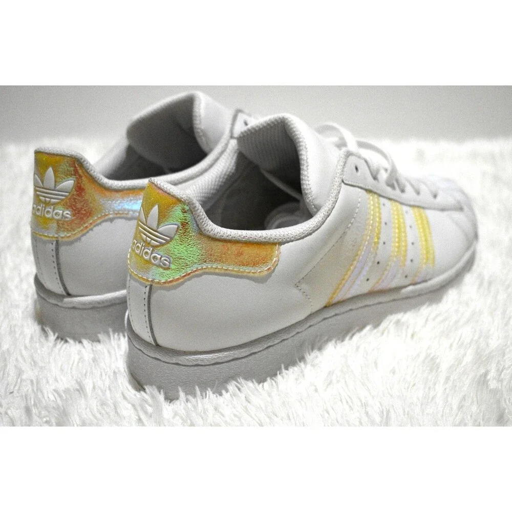Adidas Superstar Iridescent Leather Shell Toe Sneakers Women's Size 8.5 UK 6